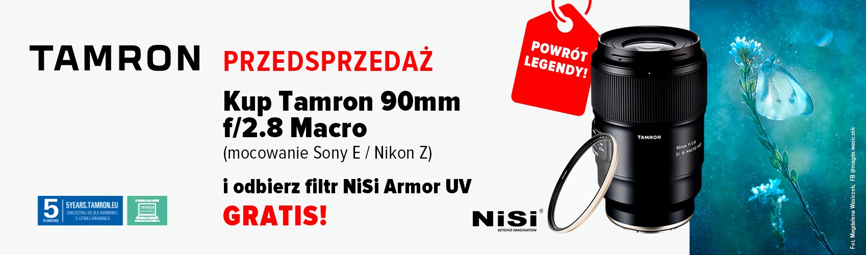 TAMRON | Przedsprzedaż! Kup Tamron 90mm f|2.8 Macro i odbierz filtr NiSi GRATIS!