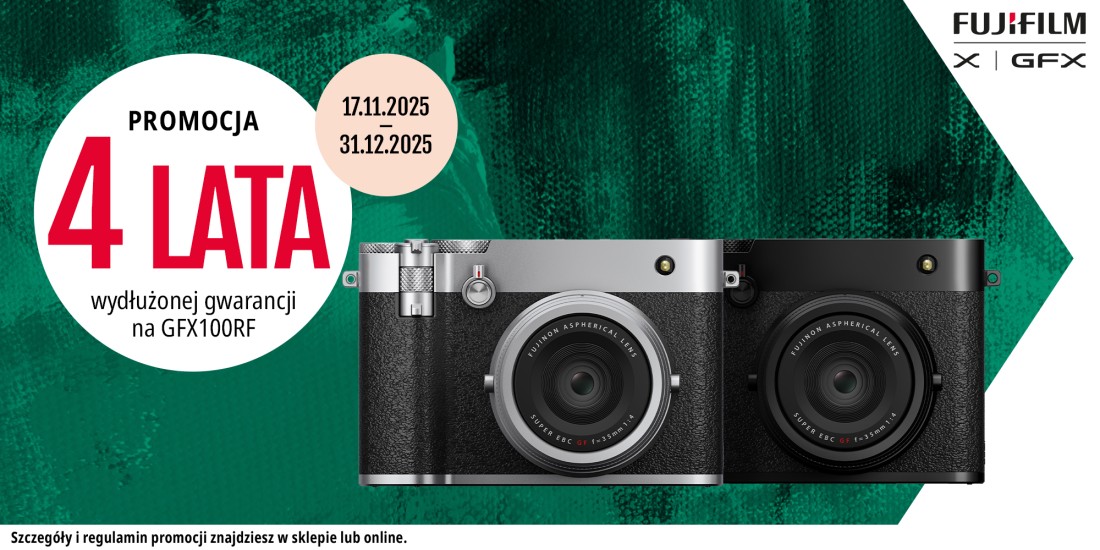Promocja Fujifilm GFX100 RF: rabat 2214 zł i 4 lata gwarancji!