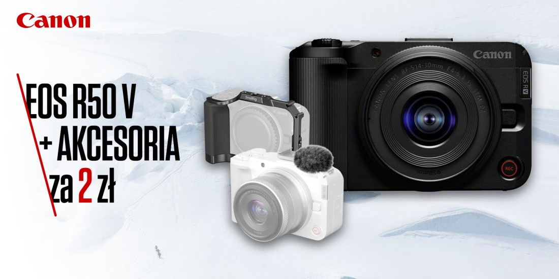 Kup aparat Canon EOS R50 V i zgarnij akcesoria SmallRig za 2 zł!