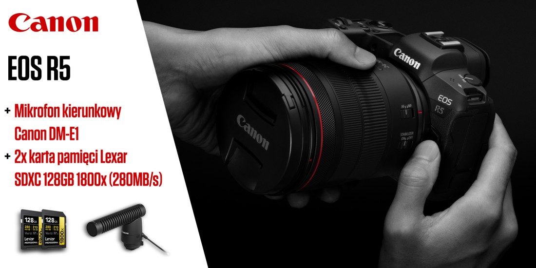 Promocja Canon | EOS R5 z mikrofonem i dwoma kartami pamięci w ekstra cenie!