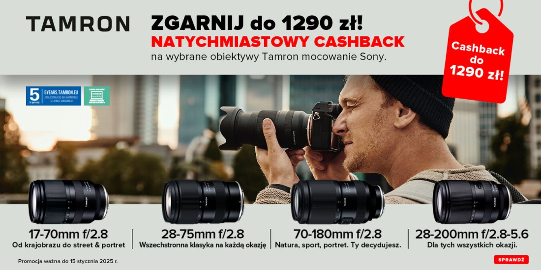 TAMRON | Zgarnij do 1290 zł! Natychmiastowy Cashback!