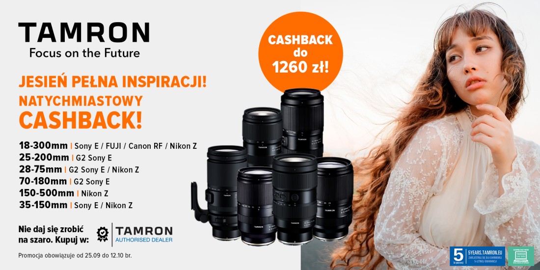 Jesienny natychmiastowy cashback Tamron 2026