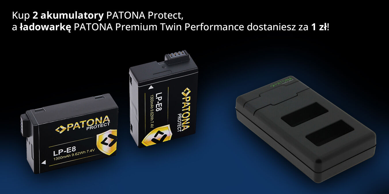 Kup dwa akumulatory Patona Protect a ładowarkę PATONA Premium Twin Performance otrzymasz za 1 zł!