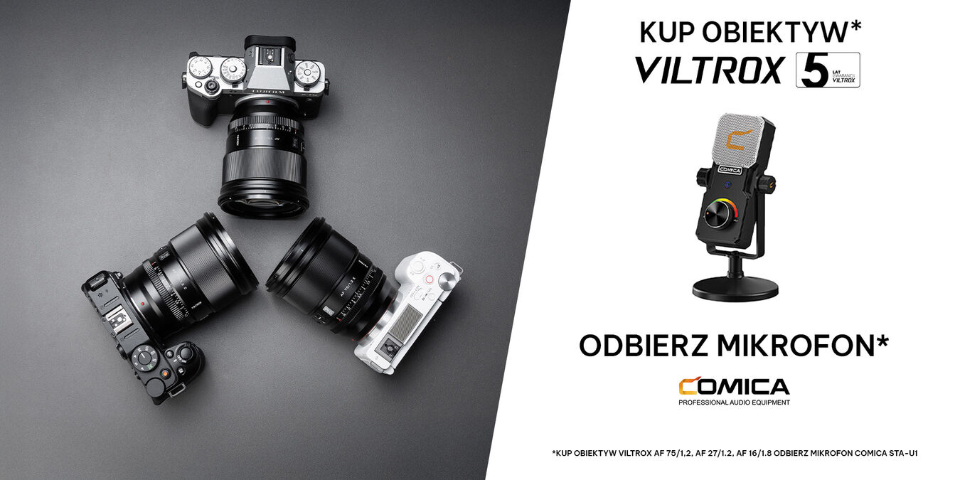 Promocja Viltrox | Kup wybrany obiektyw i odbierz mikrofon Comica gratis!