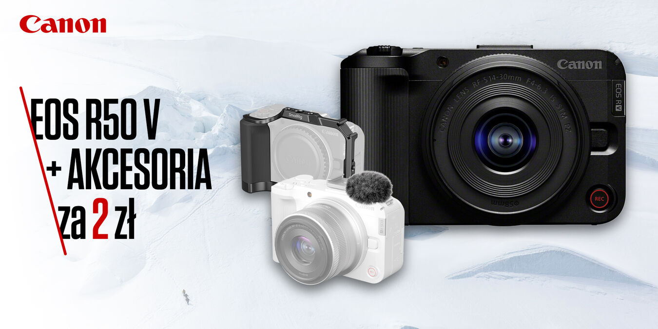Kup aparat Canon EOS R50 V i zgarnij akcesoria SmallRig za 2 zł!
