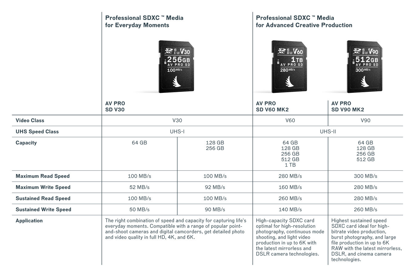 Karta pamięci Angelbird SDXC 256GB AV Pro (100MB/s) V30 UHS-I U3 -WYPRZEDAŻ