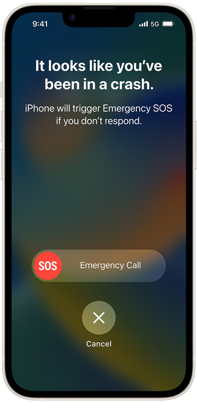 iPhone 14 rozpoznaje poważne zderzenia i powiadamia numery alarmowe