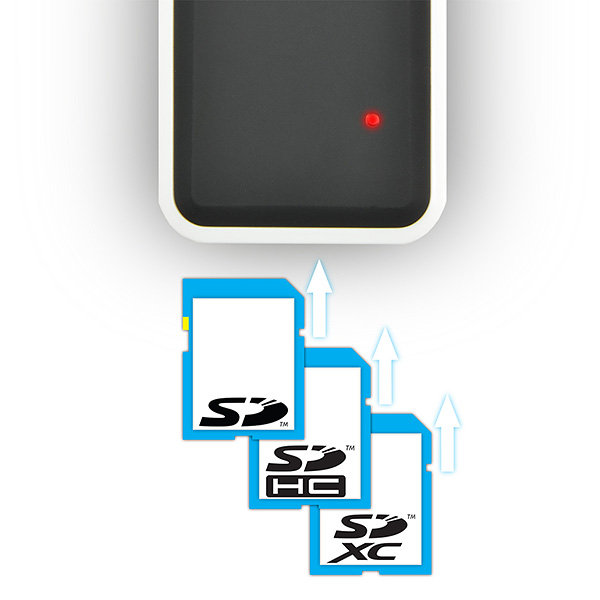 Czytnik kart pamięciowych SecureDigital SDHC i SDXC.