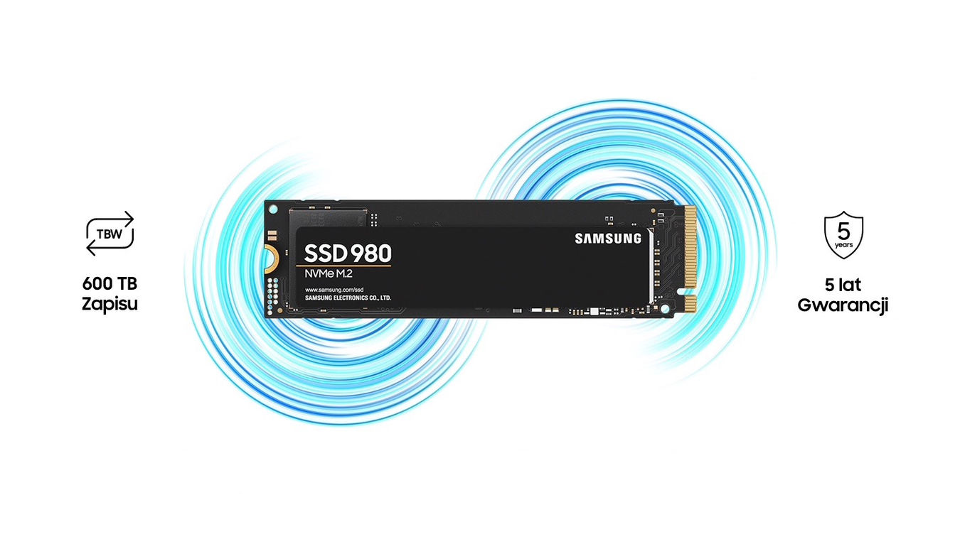 Samsung SSD 980 5 lat gwarancji 600 TBW