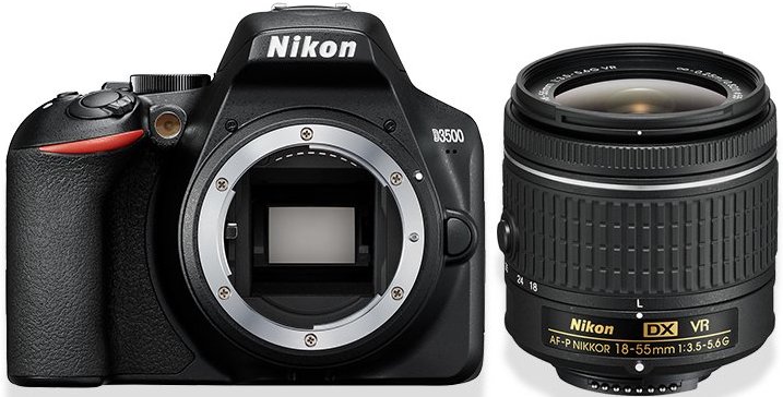 Lustrzanka Nikon D3500 + Nikkor AF-P DX 18-55mm f/3,5-5,6G VR