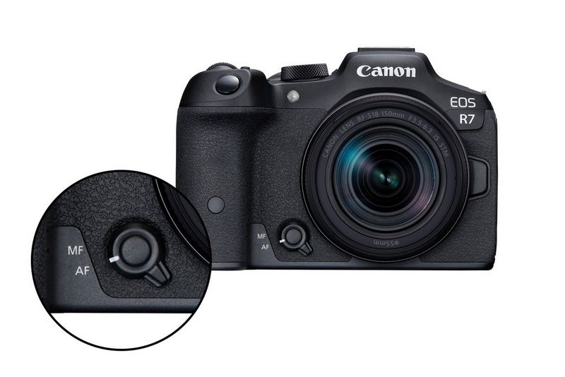 Canon R7 dual pixel af ergonomia przełączania trybu ostrości