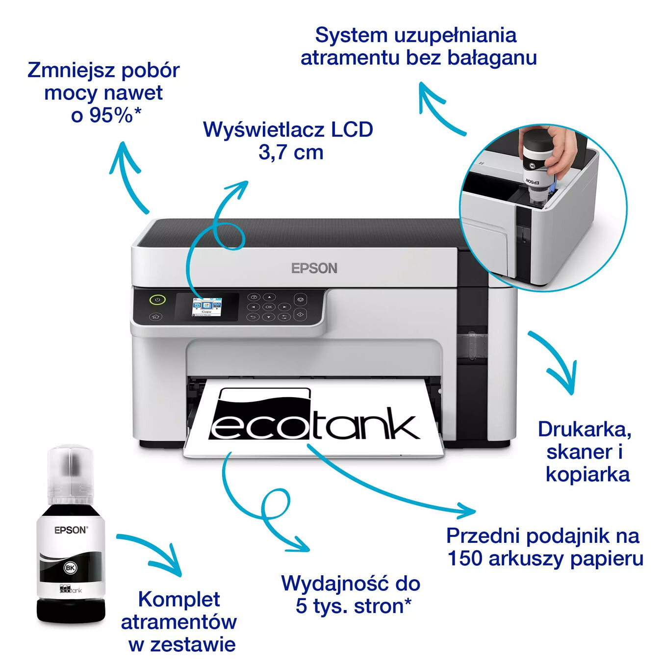 Drukarka Epson M2120 mono (3 lata gwarancji)*