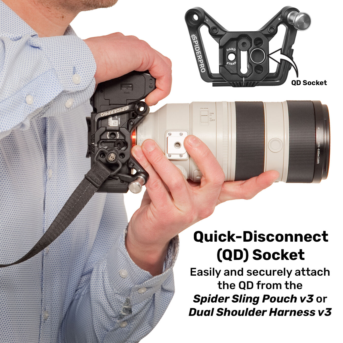 Pas biodrowy Spider Camera Holster SpiderPro Dual Camera System v3 - BLACK