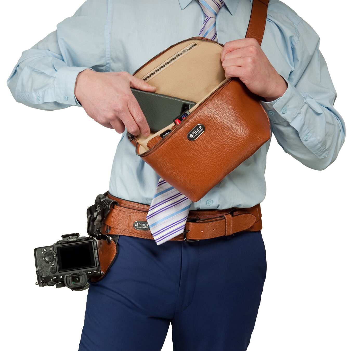 Torba skórzana SpiderPro Leather Sling Pouch (BROWN)