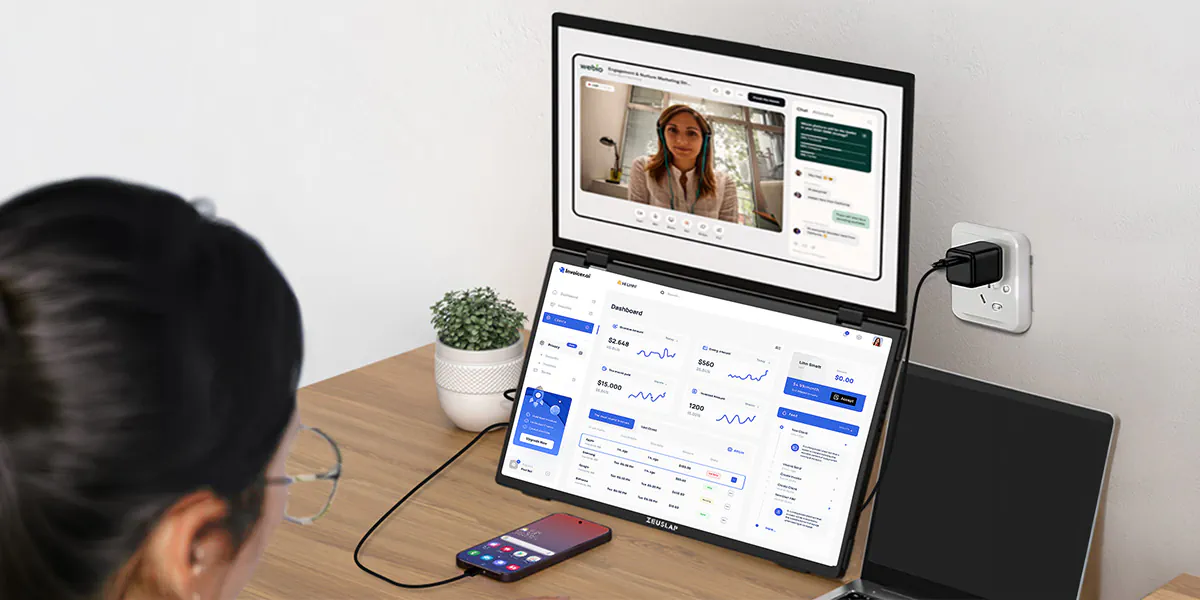 Przenośny monitor ZEUSLAP Z15W (podwójny / góra-dół)