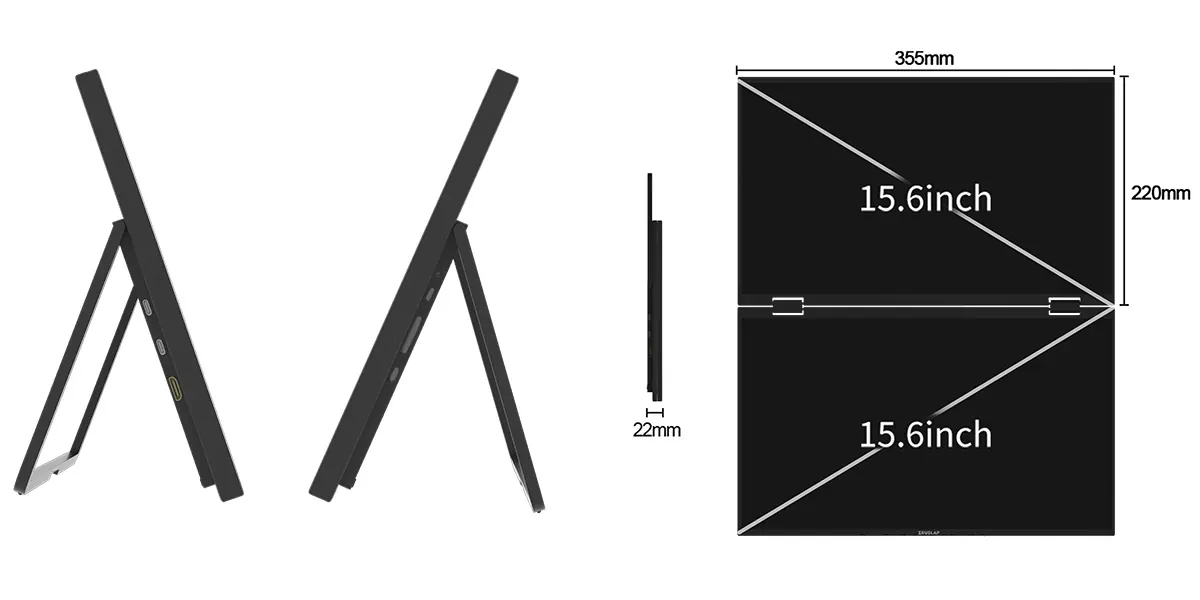 Przenośny monitor ZEUSLAP Z15W (podwójny / góra-dół)