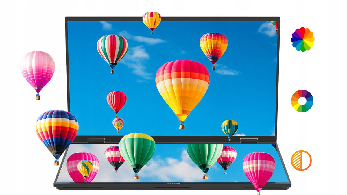 Przenośny monitor ZEUSLAP Z15W (podwójny / góra-dół)