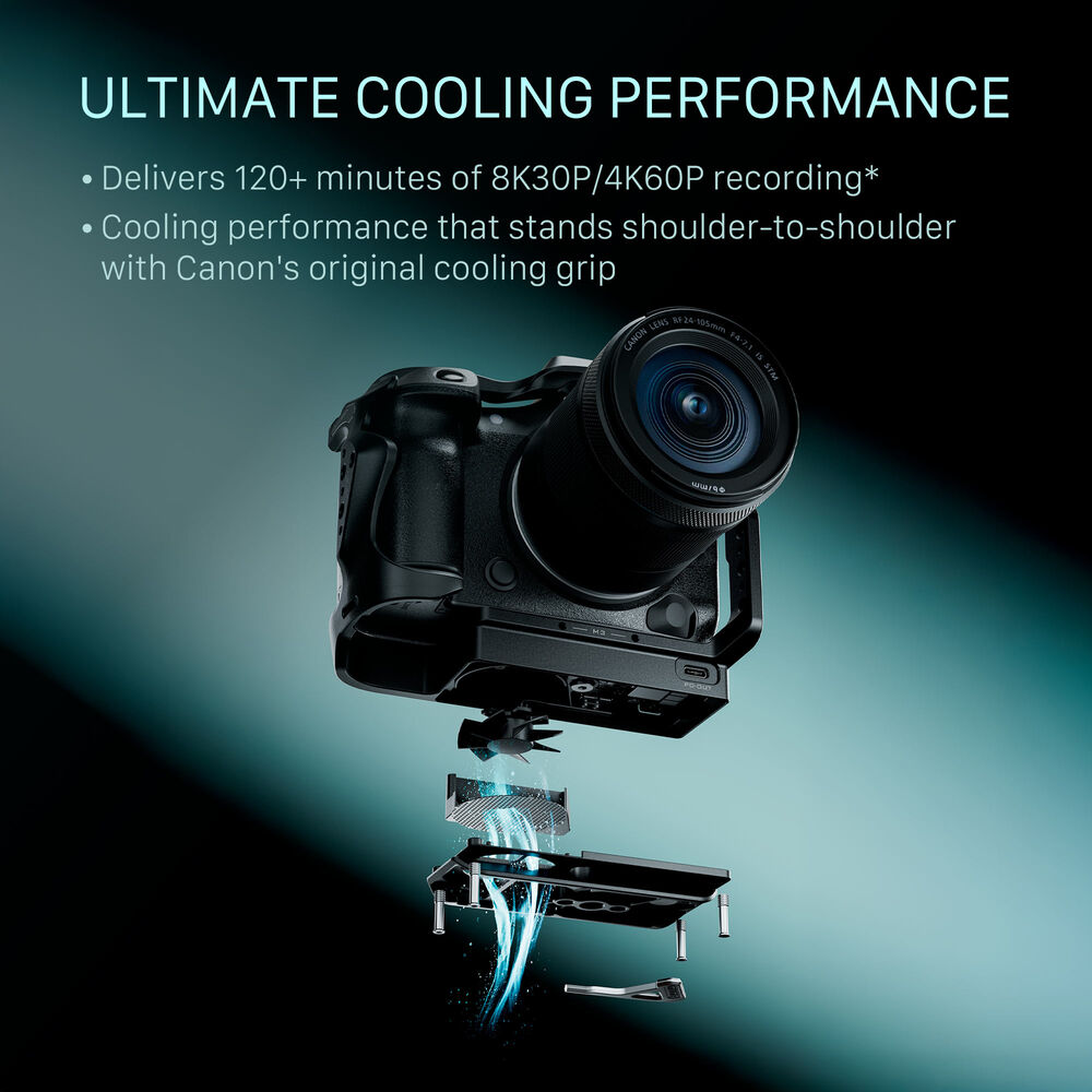 Klatka Tilta TA-T68-A-B z systemem chłodzenia do Canon R5 Mark II Base Kit - Czarny