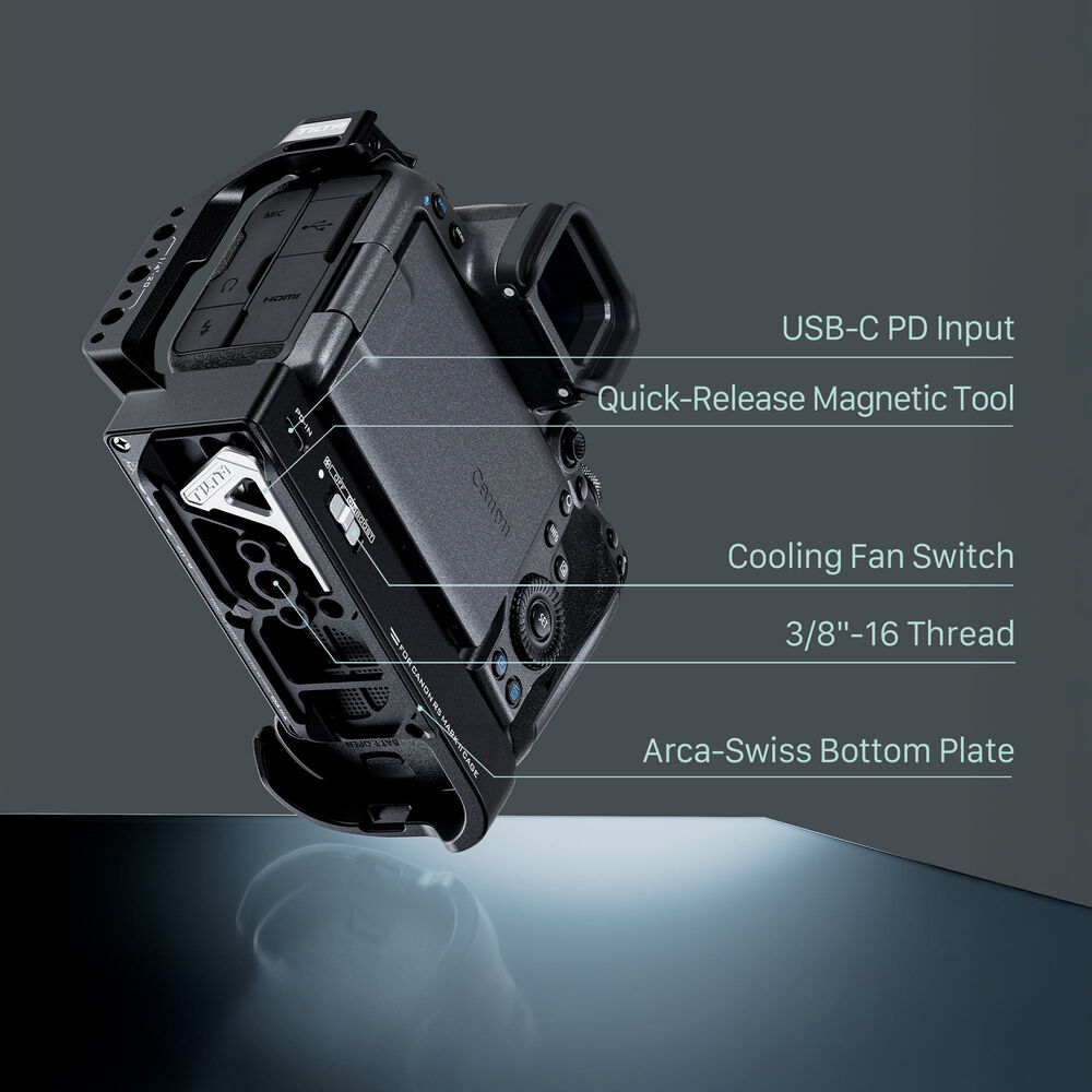 Klatka Tilta TA-T68-C-B z systemem chłodzenia do Canon R5 Mark II Advanced Kit - Czarny