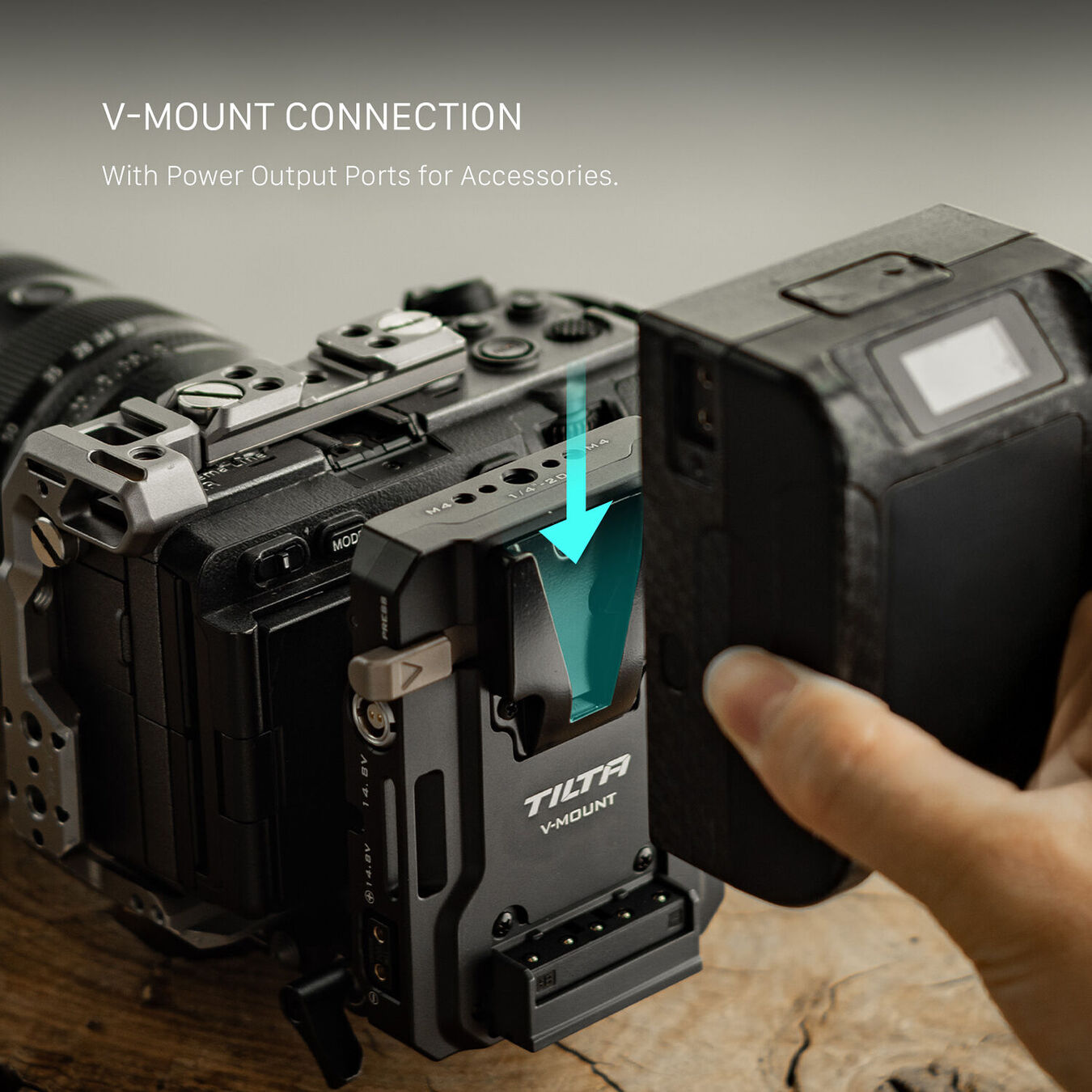 Tilta TA-BTP4K-V-B Mini PD V Mount Battery Plate with Adjustable ARCA Receiver Kit – Black