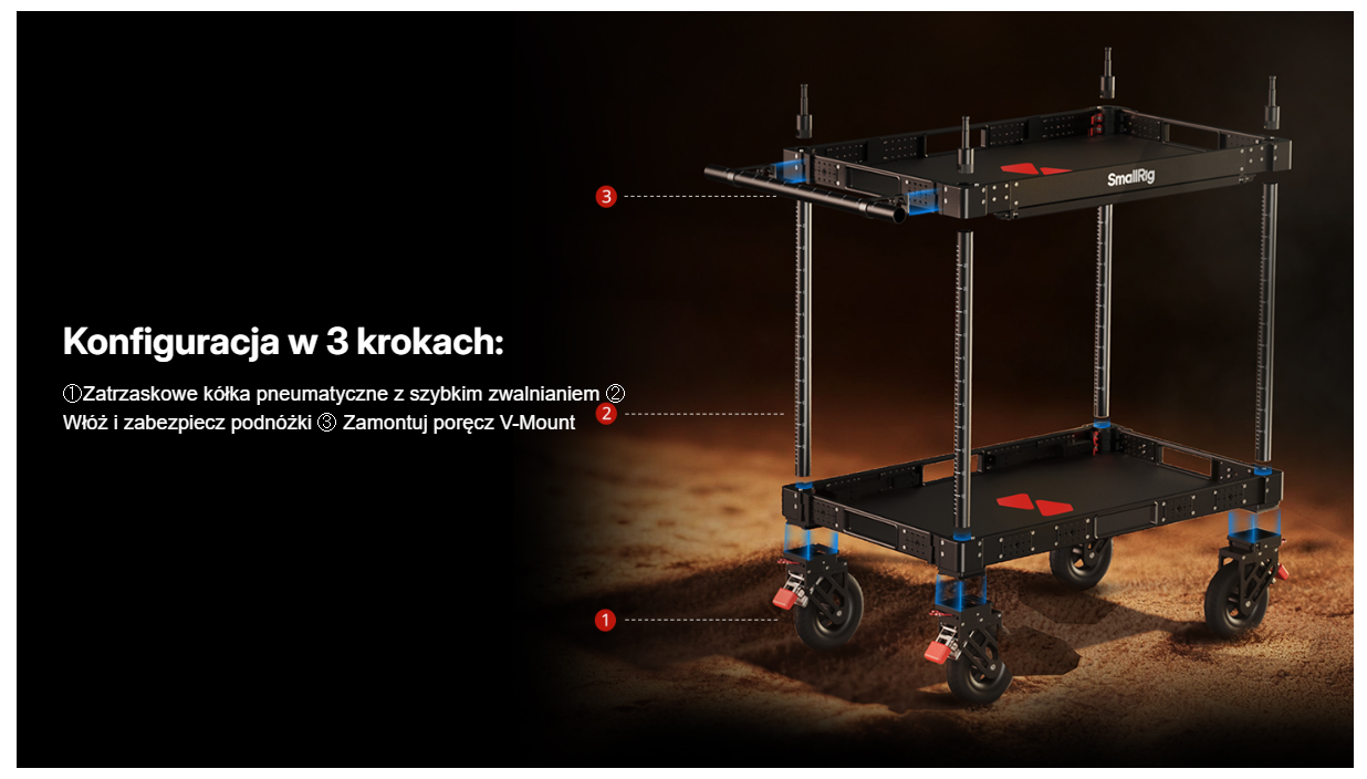 Wózek SmallRig 4573 36" Lightweight Video Production Camera Cart