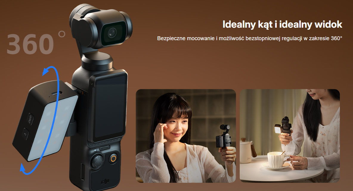 Lampa LED Bi-Color SmallRig 5733 - dedykowana lampa do DJI Osmo Pocket 3 (2700-6500K, 360°)