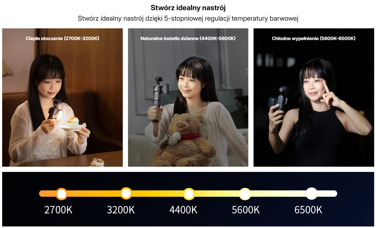 Lampa LED Bi-Color SmallRig 5733 - dedykowana lampa do DJI Osmo Pocket 3 (2700-6500K, 360°)