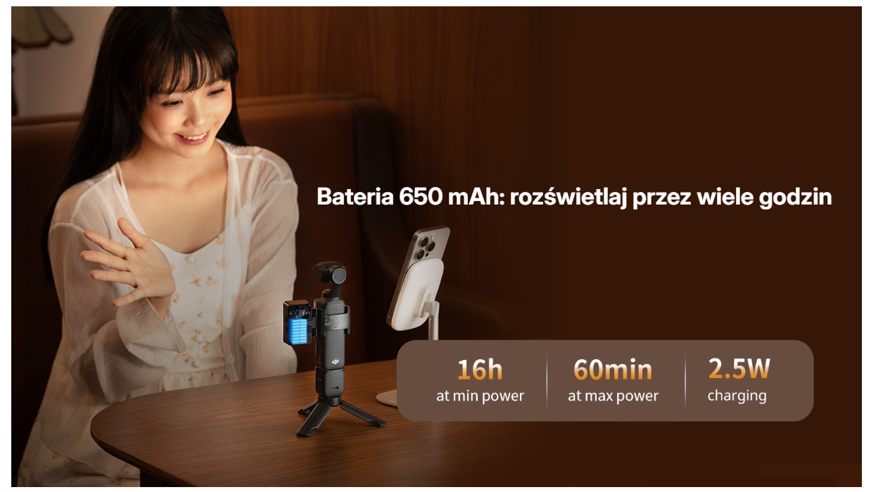 Lampa LED Bi-Color SmallRig 5733 - dedykowana lampa do DJI Osmo Pocket 3 (2700-6500K, 360°)