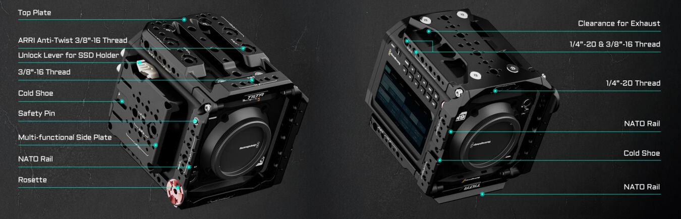 Klatka Tilta ES-T21-B-V do Blackmagic PYXIS 6K Pro Kit - V Mount