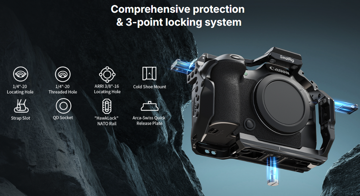 Klatka SmallRig 5954 HawkLock Quick Release Cage dla Canon EOS R6 Mark III / R6 Mark II