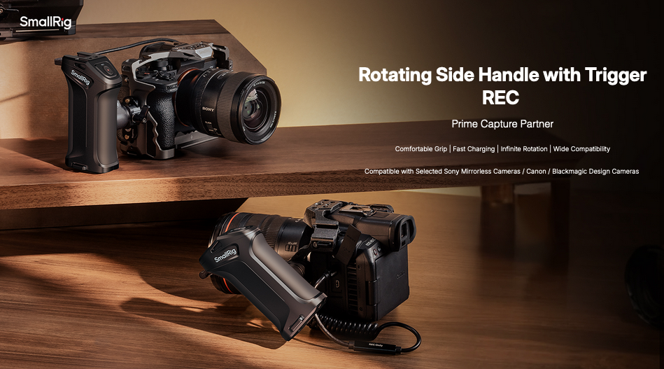 Uchwyt boczny SmallRig 5235 Rotating Side Handle with Trigger REC for Selected Canon / Blackmagic Design Cameras