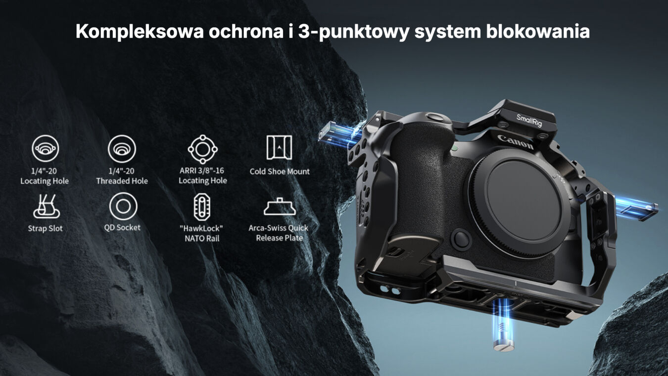 Klatka SmallRig 5958 HawkLock Quick Release Cage Kit for Canon EOS R6 Mark III / R6 Mark II