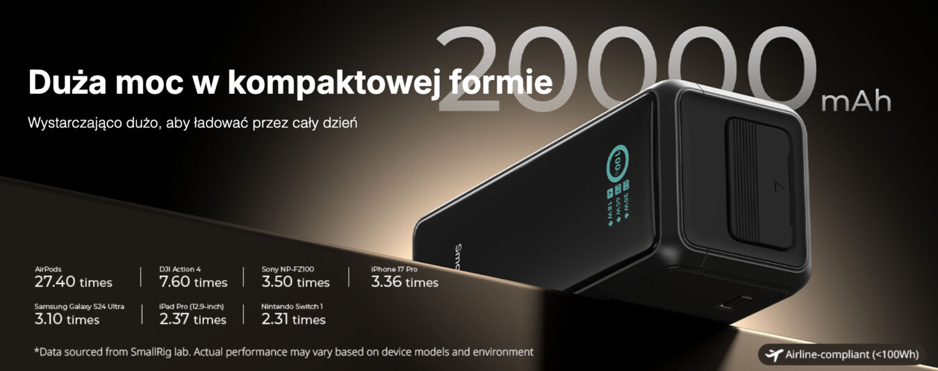 SmallRig 6108 Nano72 Power Bank 20000 mAh, 100W (Power Delivery)