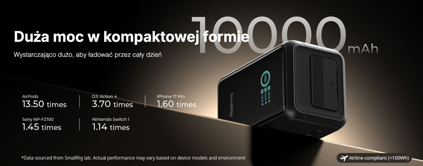 SmallRig 6057 Nano36 Power Bank 10000 mAh, 100W (Power Delivery)