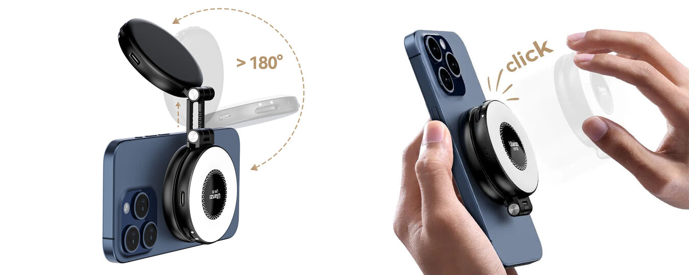 Lampa LED Ulanzi LM19 Magsafe - WB (2500 K - 8500 K) - Czarna