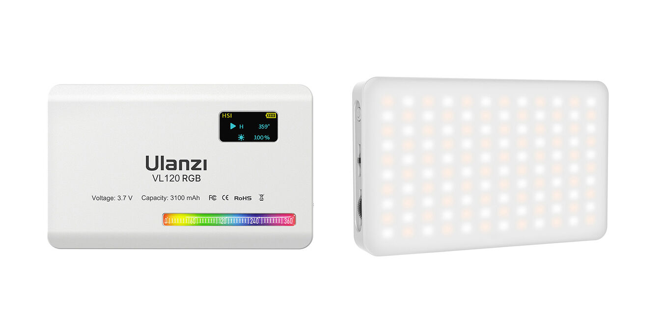 Lampa LED Ulanzi VL120 - RGB WB (2500 K - 9000 K) - Biała