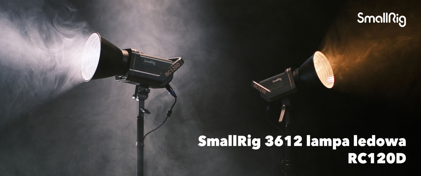 SmallRig lampa LED RC120D (3612) + adapter bateryjny V-mount (3676)