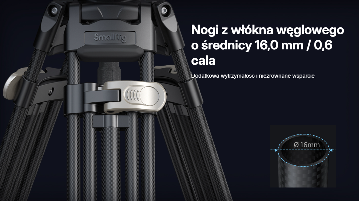 Statyw SmallRig 4463 Heavy-Duty Carbon Fiber Tripod Kit AD-120