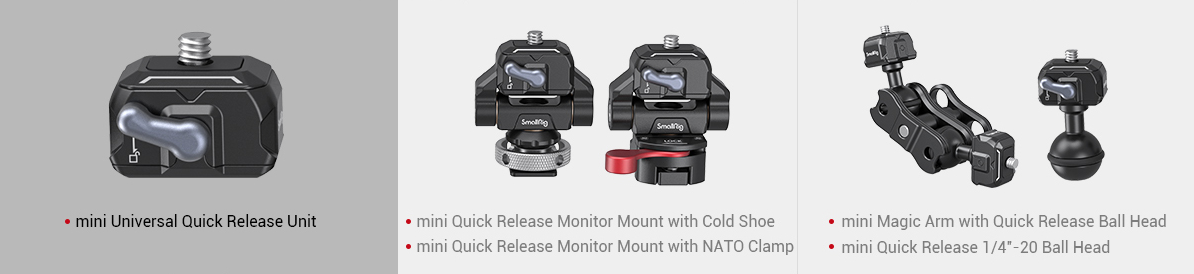 SmallRig 3514B Drop-in HawkLock mini QR Monitor Mount with Cold Shoe - mocowanie monitora
