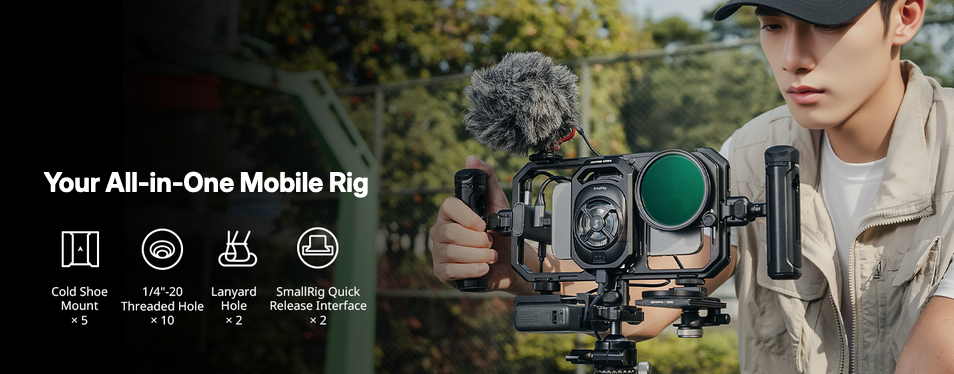 Klatka na telefon SmallRig 5276 All-in-One Thermal Dual-handheld Video Kit for Mobile Phone