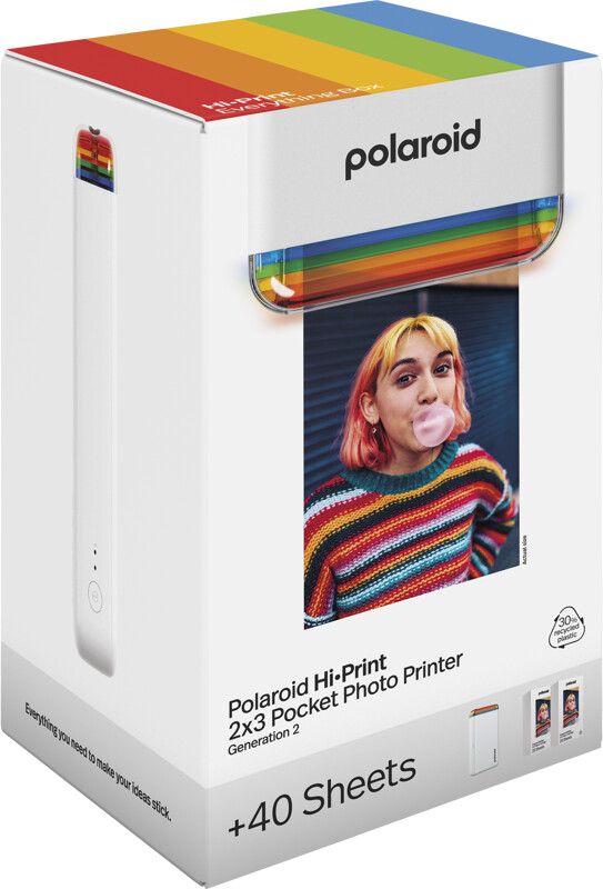 Drukarka Polaroid Hi-Print 2x3 Gen 2 (E-box) White (+ 40 arkuszy w zestawie )