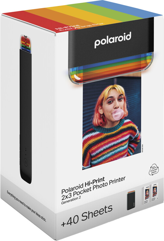 Drukarka Polaroid Hi-Print 2x3 Gen 2 (E-box) Black (+ 40 arkuszy w zestawie)