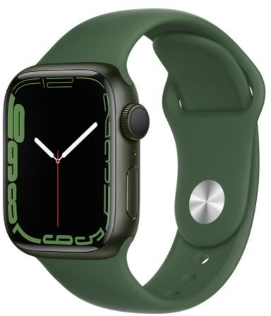 Apple Watch Series 7 GPS 41mm Koperta z aluminium w kolorze zielonym z paskiem sportowym w kolorze koniczyny
