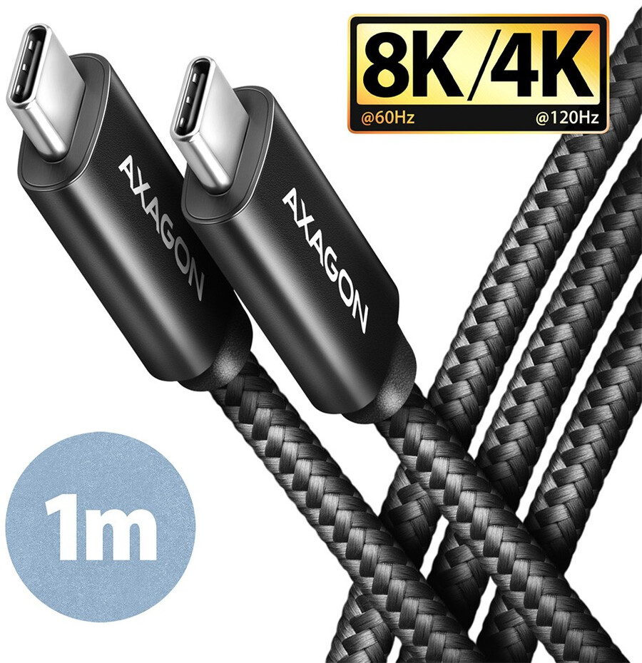 Axagon BUCM432-CM10AB kabel USB-C > USB-C PD100W 8K/HDR (1m)