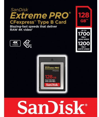Karta pamięci SanDisk CFexpress 128GB Exterme Pro Type B (1700MB/s)