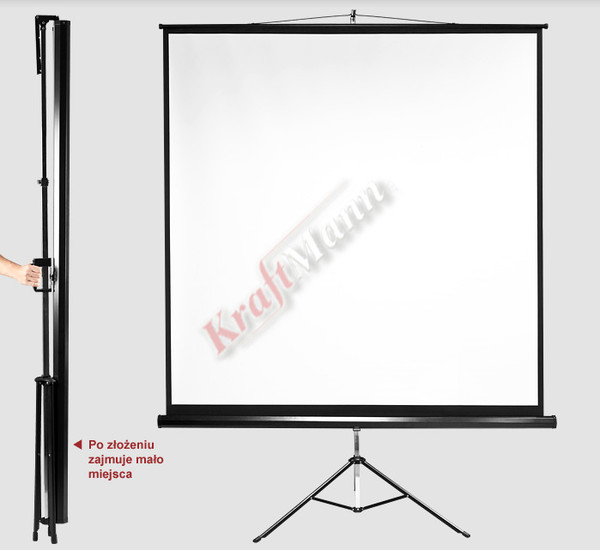 Ekran projekcyjny na statywie KraftMann Diploma Screen Pro 170 x 130 4:3 Matt White HD