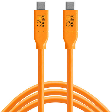Przewód TetherPro USB-C - USB-C 4,6m pomarańczowy