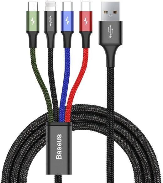 Baseus kabel USB Fast 4w1 2xUSB-C / Lightning / Micro 3,5A 1.2m (CA1T4-B01)