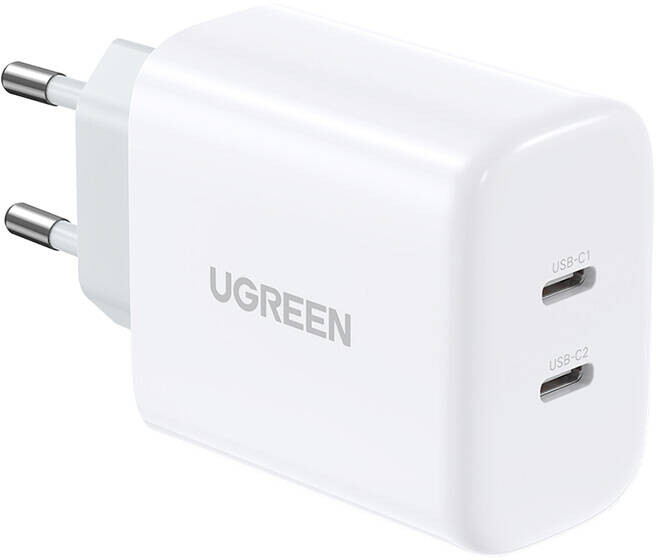 Ładowarka sieciowa UGREEN CD243, 2x USB-C, 40W biała (10343B)