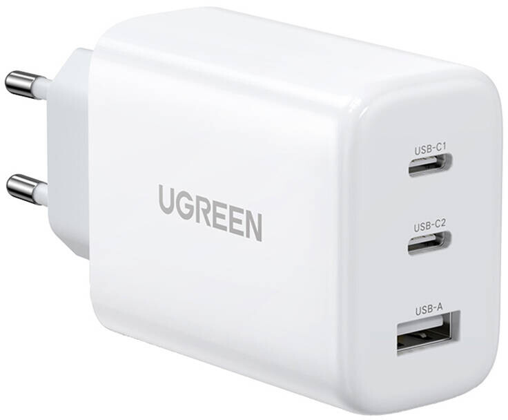 Ładowarka sieciowa UGREEN CD275, 2x USB-C, 1x USB, 65W, biały (90496B)